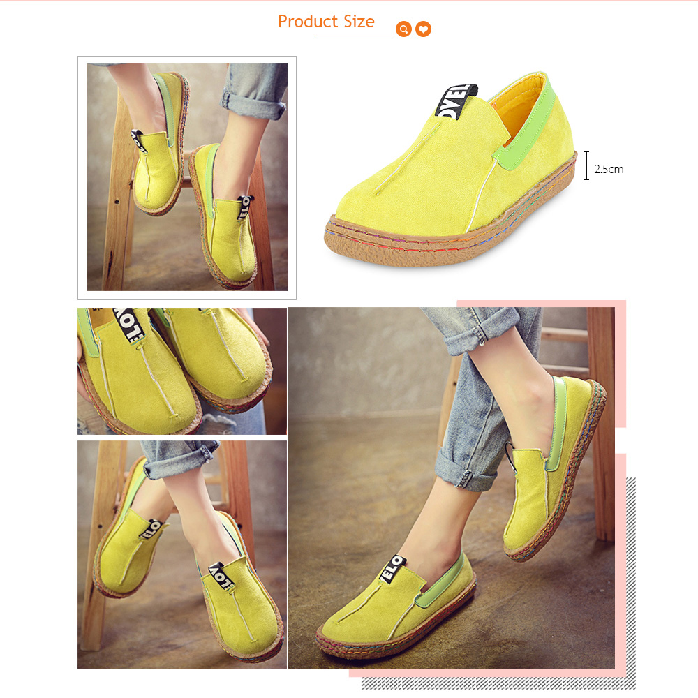 Casual Female Gum-rubber Outsole Flat Slip-on Round Toe Single Shoes