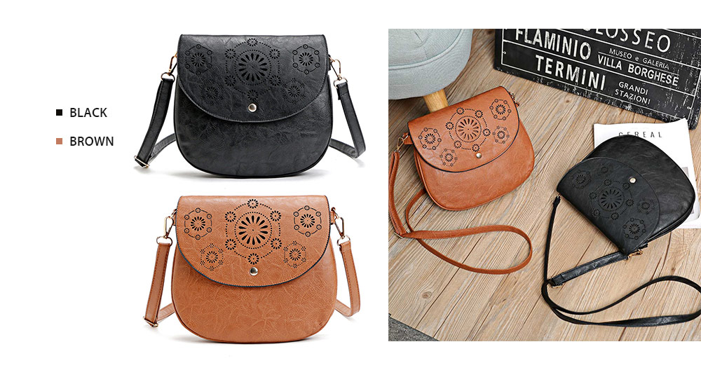 Guapabien Fashionable Hollow Out Flap Hasp Women Crossbody Bag