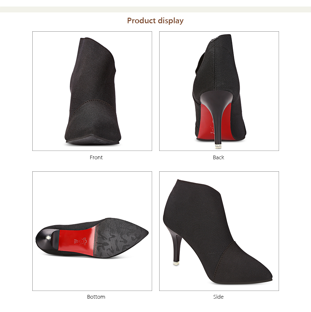 Female Autumn Fashion Pointed Toe Thin High-heeled Slip-on Ankle Boots