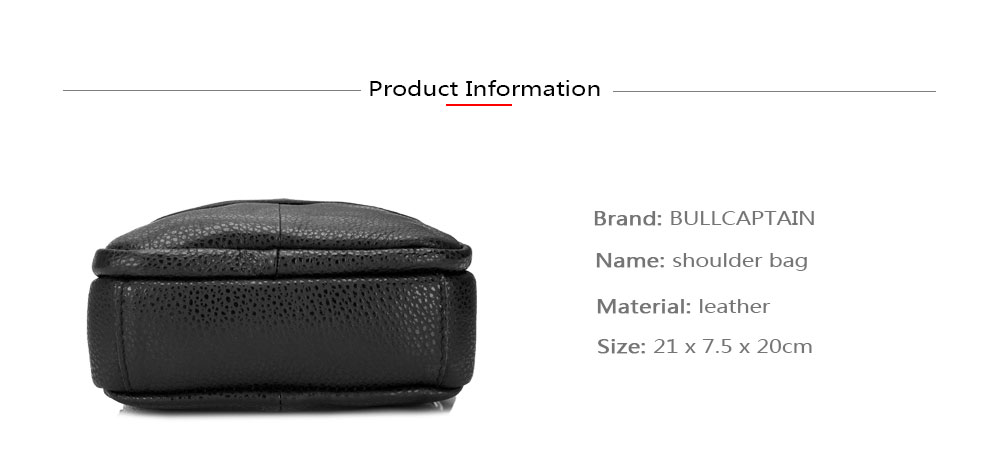 BULLCAPTAIN Durable Water-resistant Genuine Leather Shoulder Bag for Men