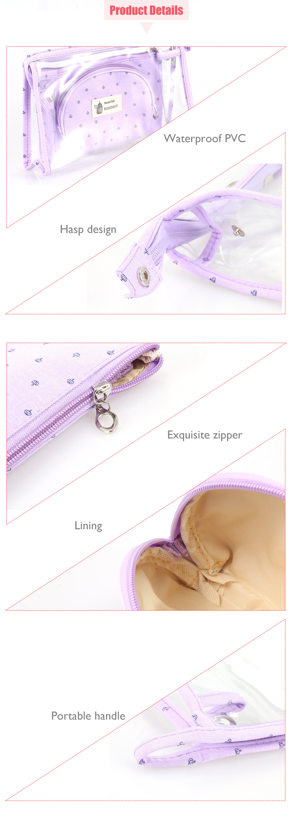 Portable Travelling Cosmetic Bag 3PCS