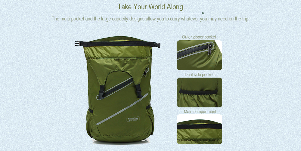 WalkingToSky Backpacks Foldable Lightweight Waterproof