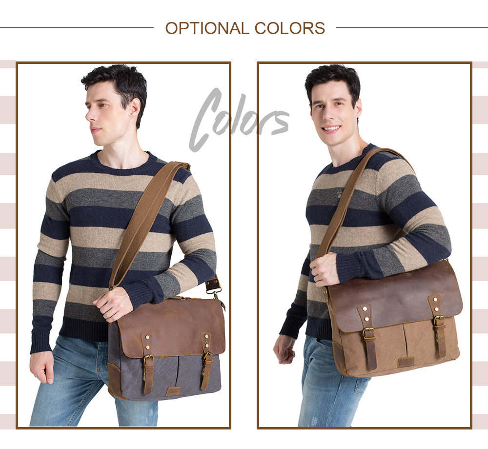 WalkingToSky Vintage Canvas Messenger Shoulder Bag for Men