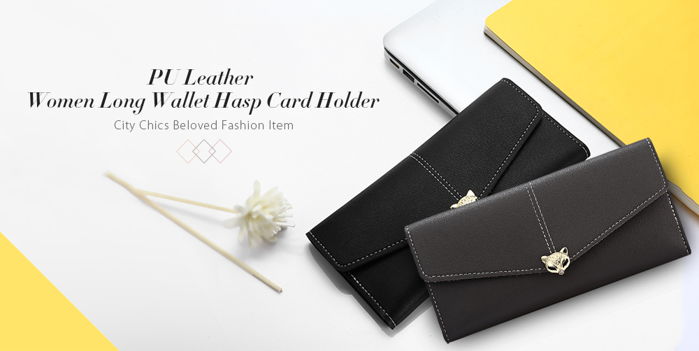 Baellerry Envelope Clutch Women Long Wallet PU Leather Purse Female Hasp Card Coin Holder