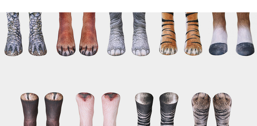 New Unisex Adult Animal Paw Crew Print Man/Women Socks