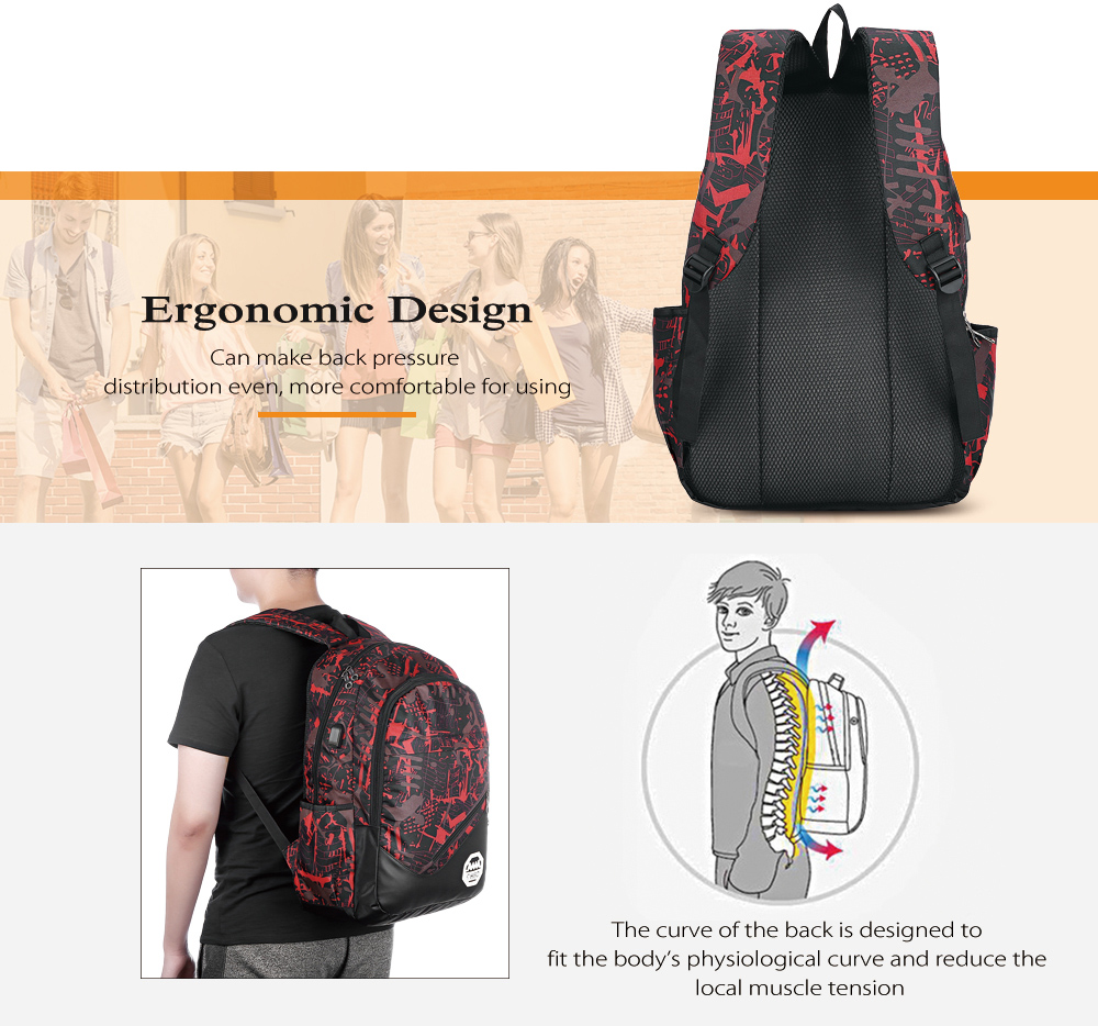 Guapabien Nylon School Backpack Kit Shoulders / Single-shoulder / Hand Bag