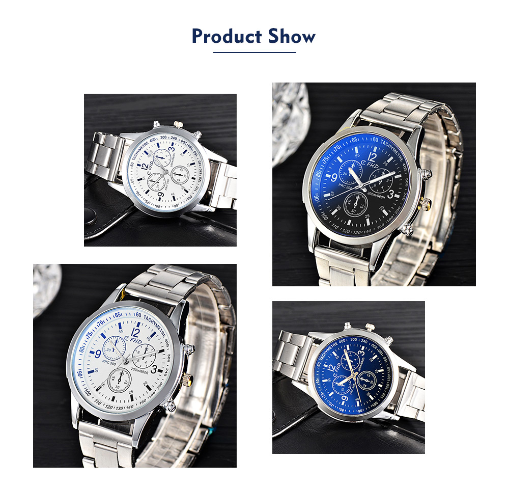 Trendy Business Alloy Band Quartz Watch for Men