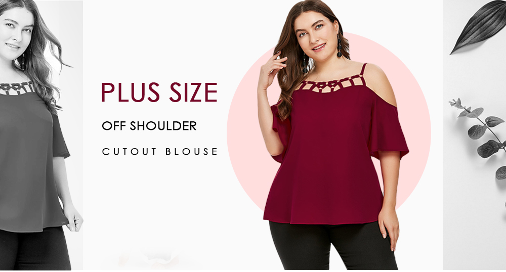 Cutout Plus Size Off Shoulder Cami Blouse