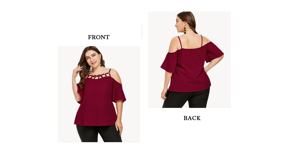 Cutout Plus Size Off Shoulder Cami Blouse