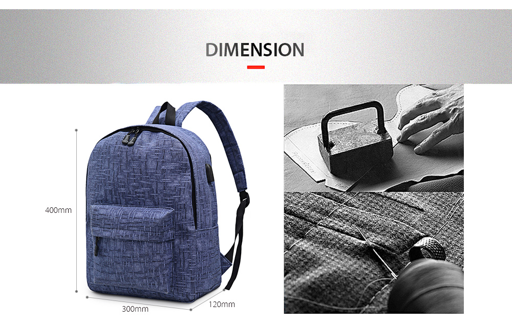 Men Women Casual Backpack with USB Charging Port Large Capacity Bag