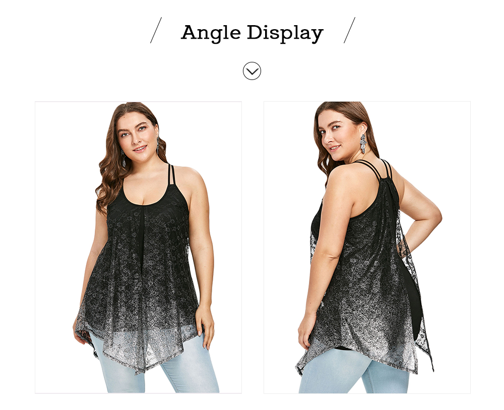 Plus Size Glittery Split Tank Top