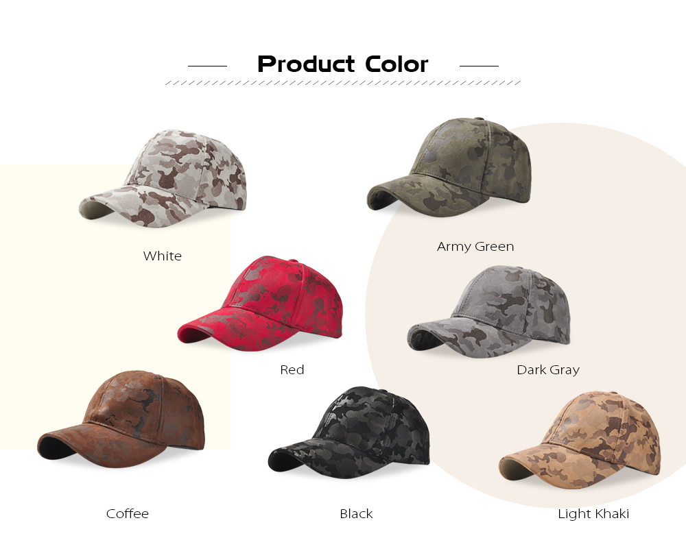 Baseball Cap 6 Panel Hip Hop Men Women Suede Camouflage Adjustable Hat