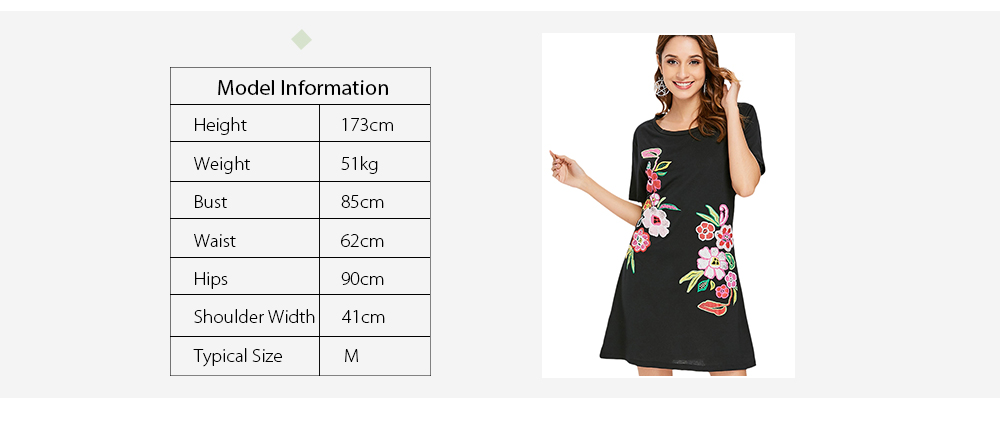 Floral Print Short Sleeve T-shirt Dress