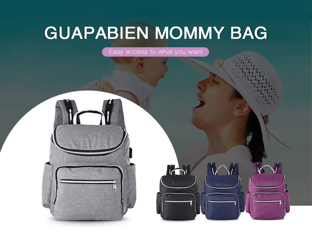 Guapabien Large Capacity Maternity Backpack Multifunctional Baby Nappy Bag