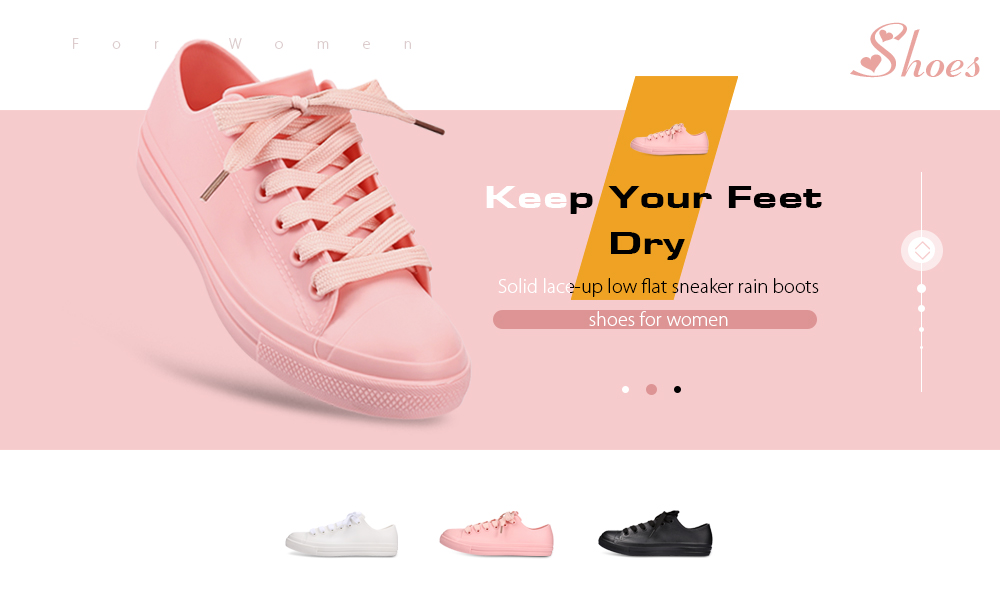 Casual Female Solid Lace-up Low Flat Sneaker Rain Boots Women Shoes