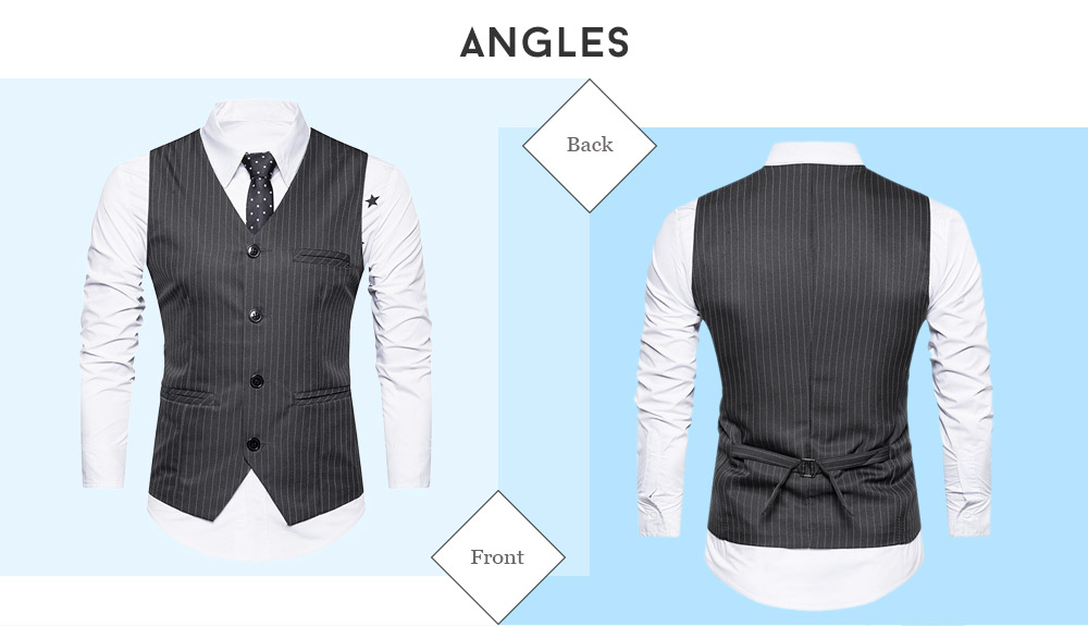 Men Business Suit Vest Slim Fit Button Sleeveless Skinny Wedding Waistcoat