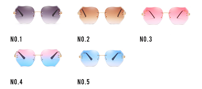 Unique Faux Pearl Inlay Irregular Lens Sunglasses