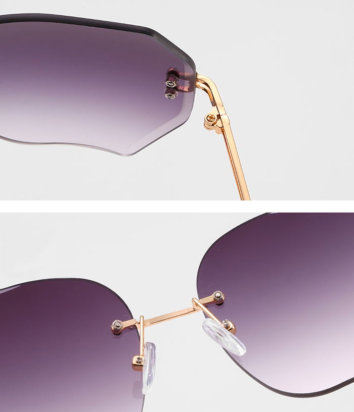 Unique Faux Pearl Inlay Irregular Lens Sunglasses