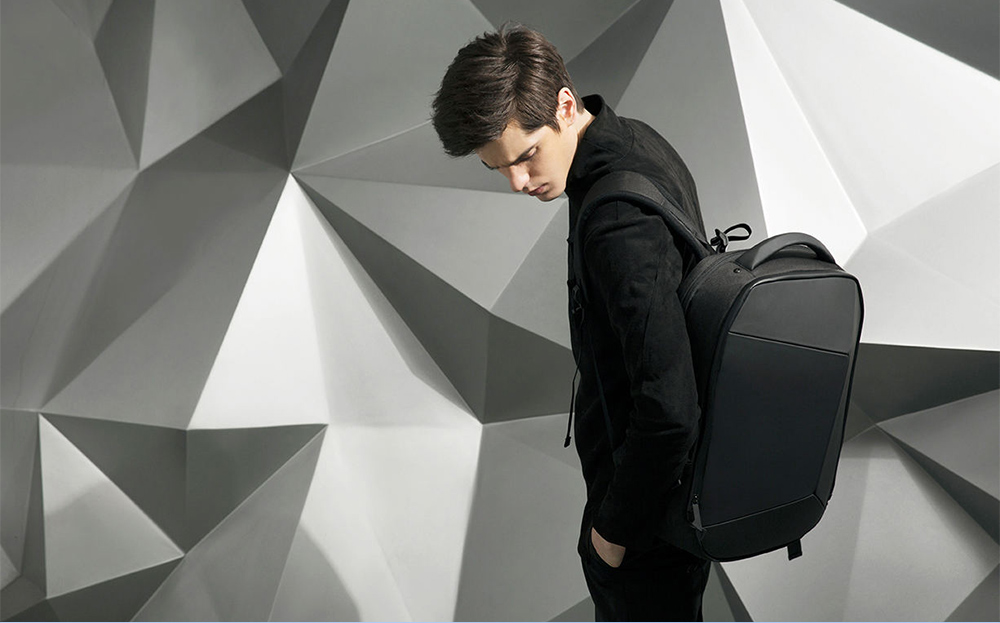 Xiaomi Trendy Geometric Splicing Reflective Water-resistant Backpack