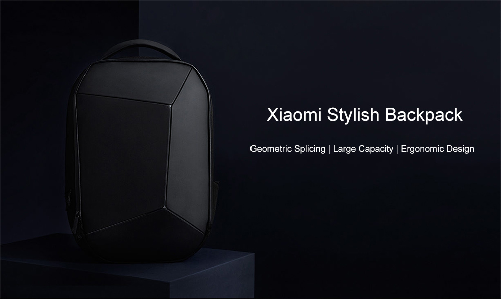 Xiaomi Trendy Geometric Splicing Reflective Water-resistant Backpack