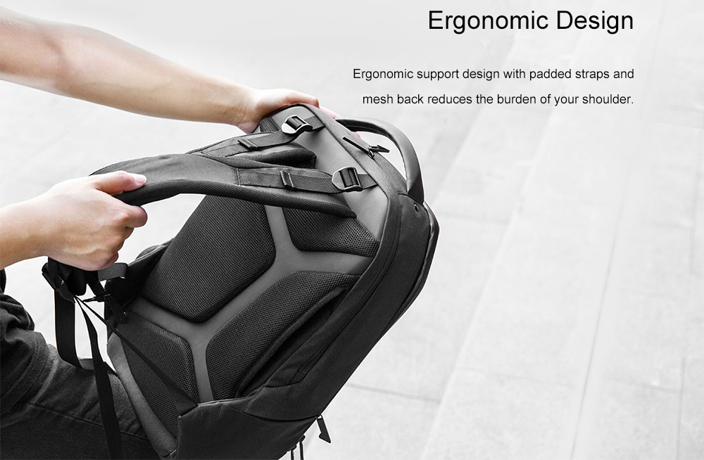 Xiaomi Trendy Geometric Splicing Reflective Water-resistant Backpack