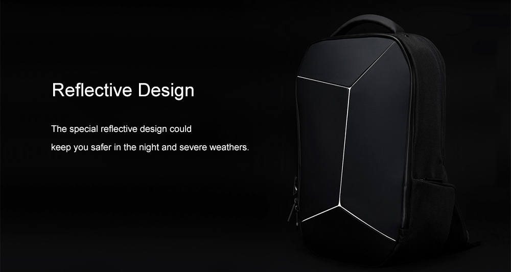 Xiaomi Trendy Geometric Splicing Reflective Water-resistant Backpack