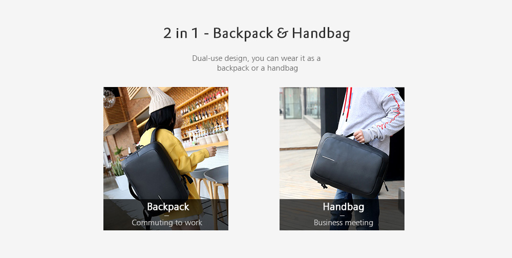 Business Backpack 17 inch Laptop Anti-theft Bag with USB Charging Port