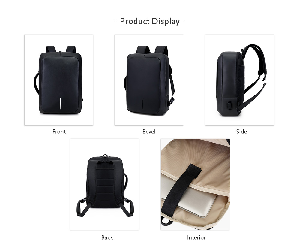 Business Backpack 17 inch Laptop Anti-theft Bag with USB Charging Port