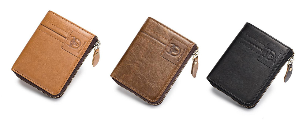 Stylish Retro Zipper Around Leather Wallet for Men