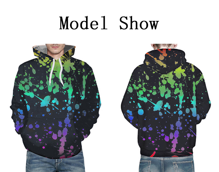 3D Paint Splash Drawstring Hoodie