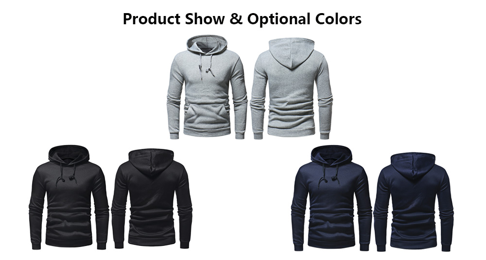 Men Fashion Casual Solid Color Hoodies