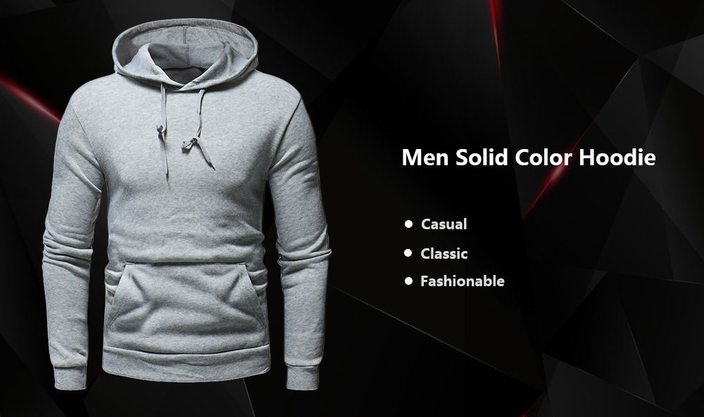 Men Fashion Casual Solid Color Hoodies