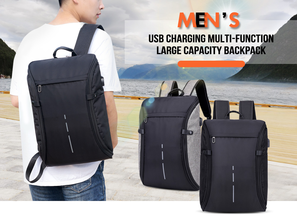 Men's USB Charging Multi-function Large Capacity Backpack