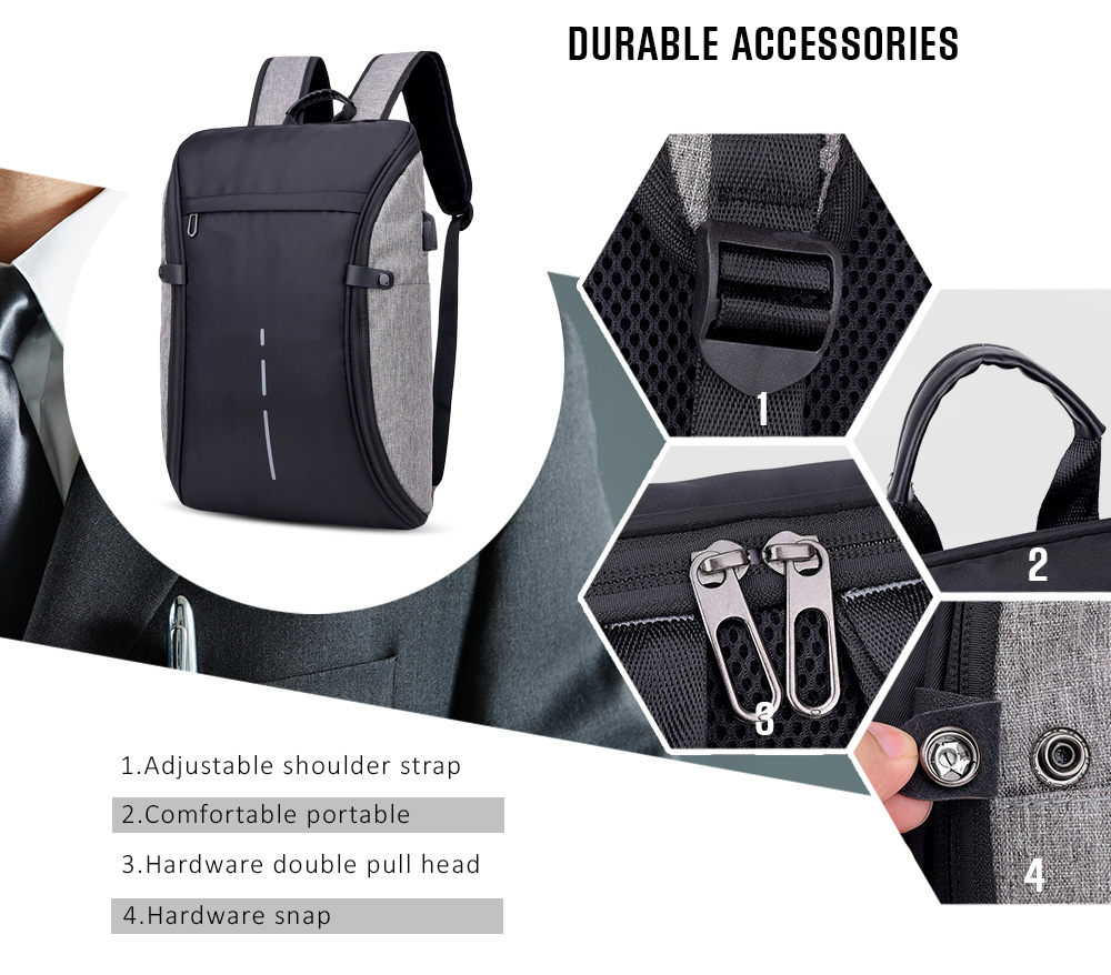 Men's USB Charging Multi-function Large Capacity Backpack