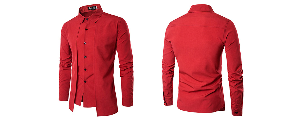 Trendy Business Solid Color Long Sleeve Shirt for Men