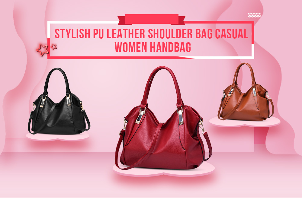 Stylish Soft PU Leather Shoulder Bag Casual Women Handbag