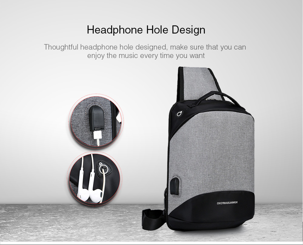 HUWAIJIANFENG Smart USB Recharge Casual Chest Bag for Man