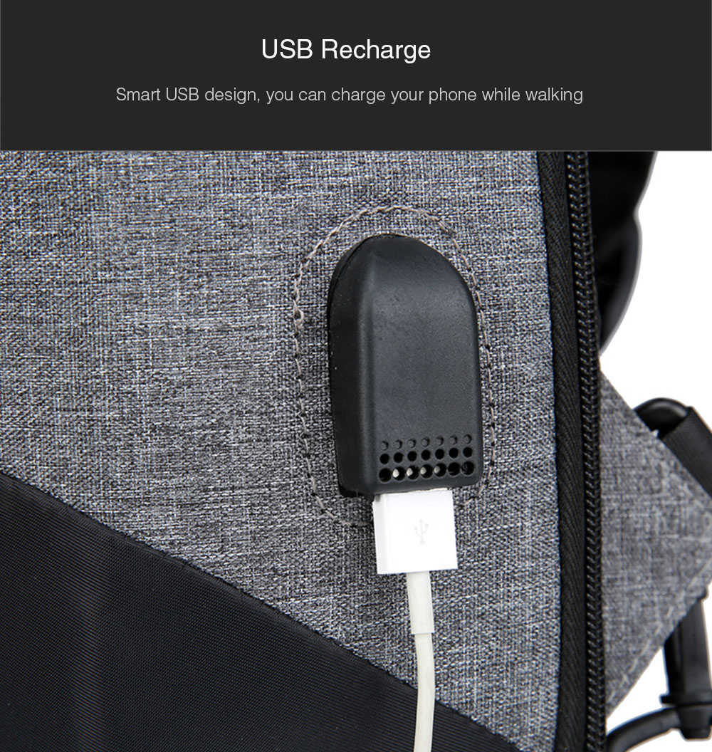 HUWAIJIANFENG Smart USB Recharge Casual Chest Bag for Man