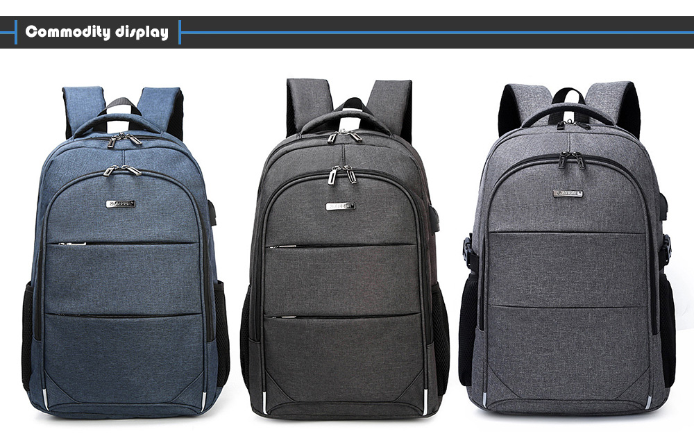 AUGUR Leisure Waterproof Travel Backpack with USB Charging Port