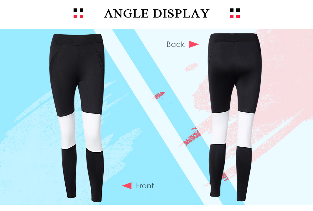 High Waist Spliced Mesh Color Blocking Skinny Women Yoga Pants