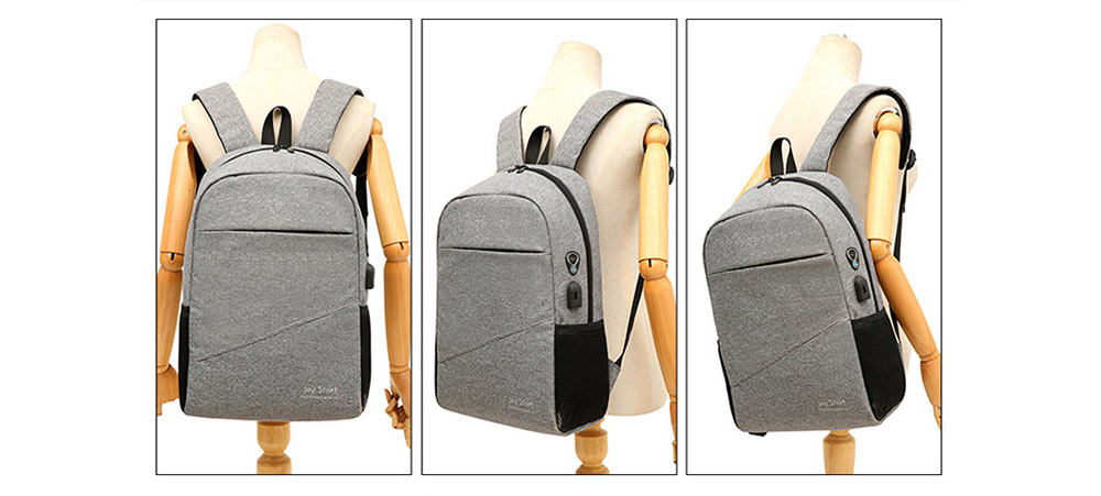 Leisure Business Solid Color Laptop Backpack + Shoulder Bag