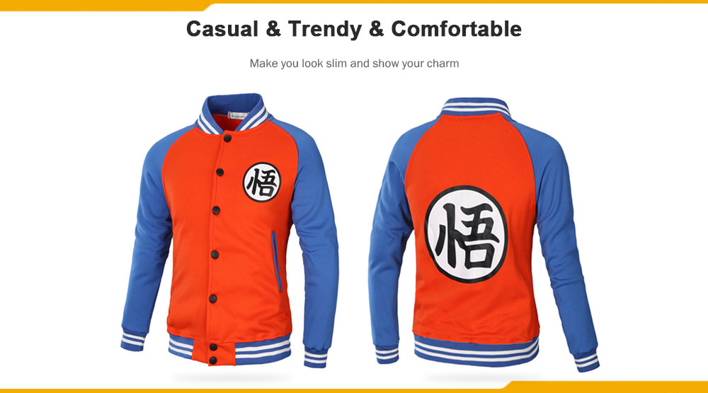 Stylish Contrast Color Long Sleeve Sports Jacket for Men