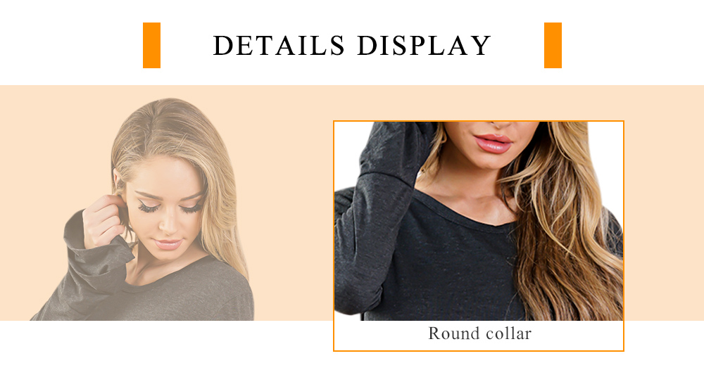 Round Collar Long Bell Sleeve Solid Color Asymmetric Loose Women T-shirt