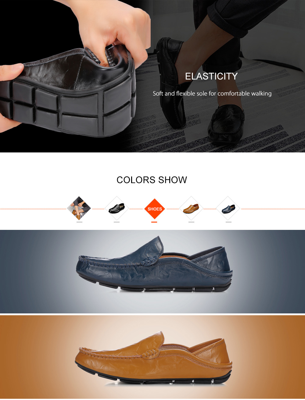 Genuine Leather Casual Peas Shoes for Men