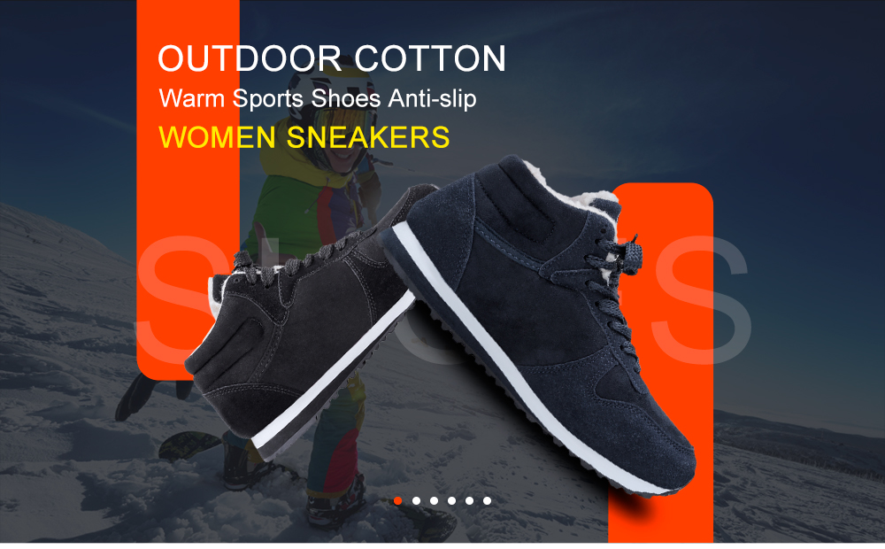 Outdoor Cotton Warm Sports Shoes Anti-slip Women Sneakers