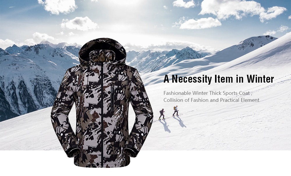 Men's Camouflage Winter Outdoor Coat Water Resistant Windproof Ski Jackets