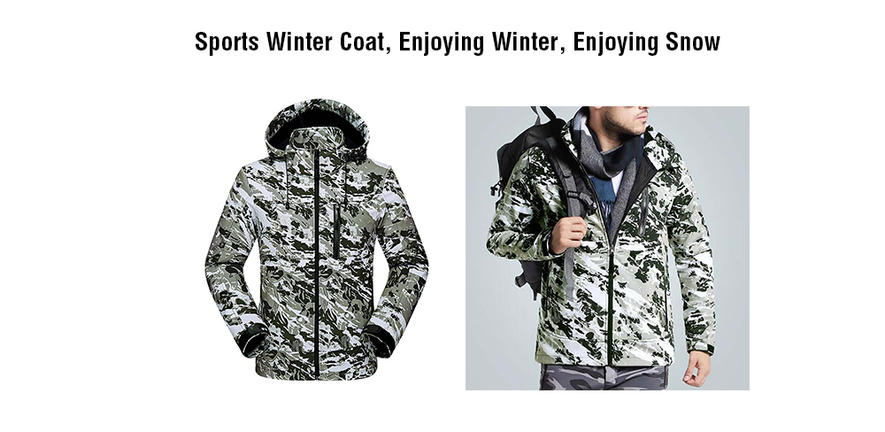 Men's Camouflage Winter Outdoor Coat Water Resistant Windproof Ski Jackets