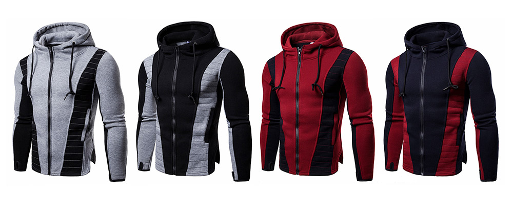 Men's Fashionable Zipper Slim Fit Hoodie Sweatshirt