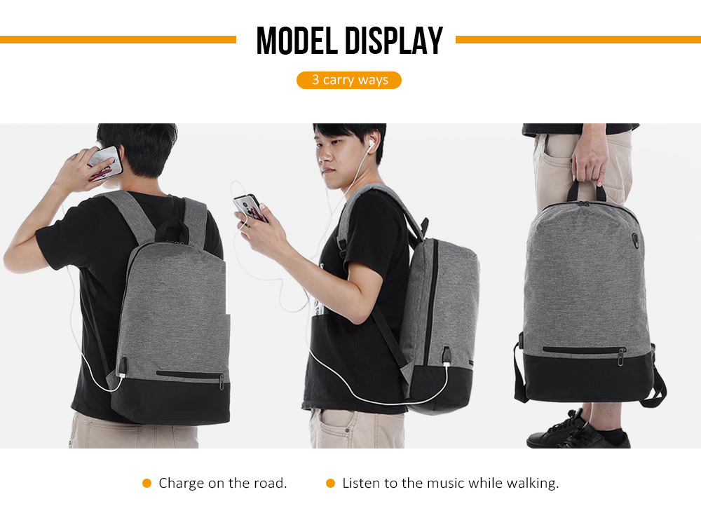 Guapabien USB Charging Laptop Casual Backpack Men Travel Bag