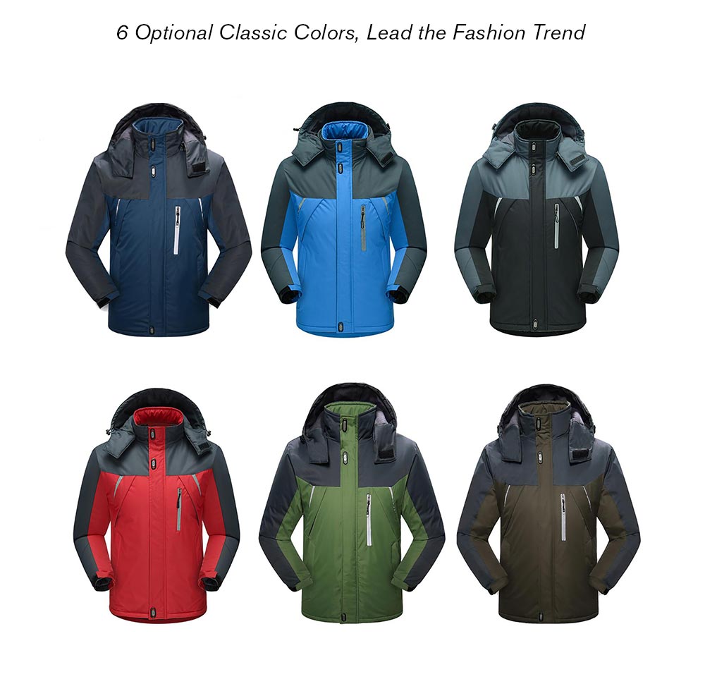 Men's Ski Waterproof Fleece Mountain Hooded Jackets Outdoor Coat ...